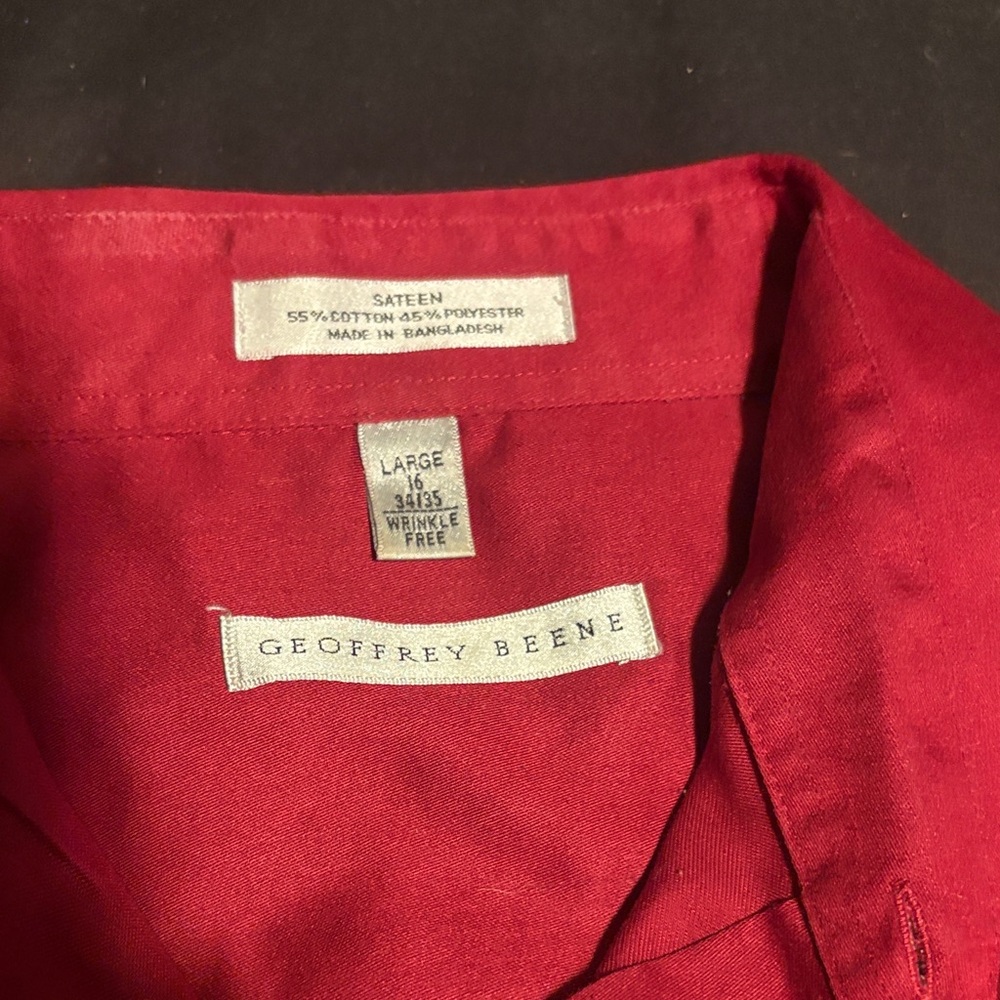 Geoffrey Beene Crimson Sateen Shirt